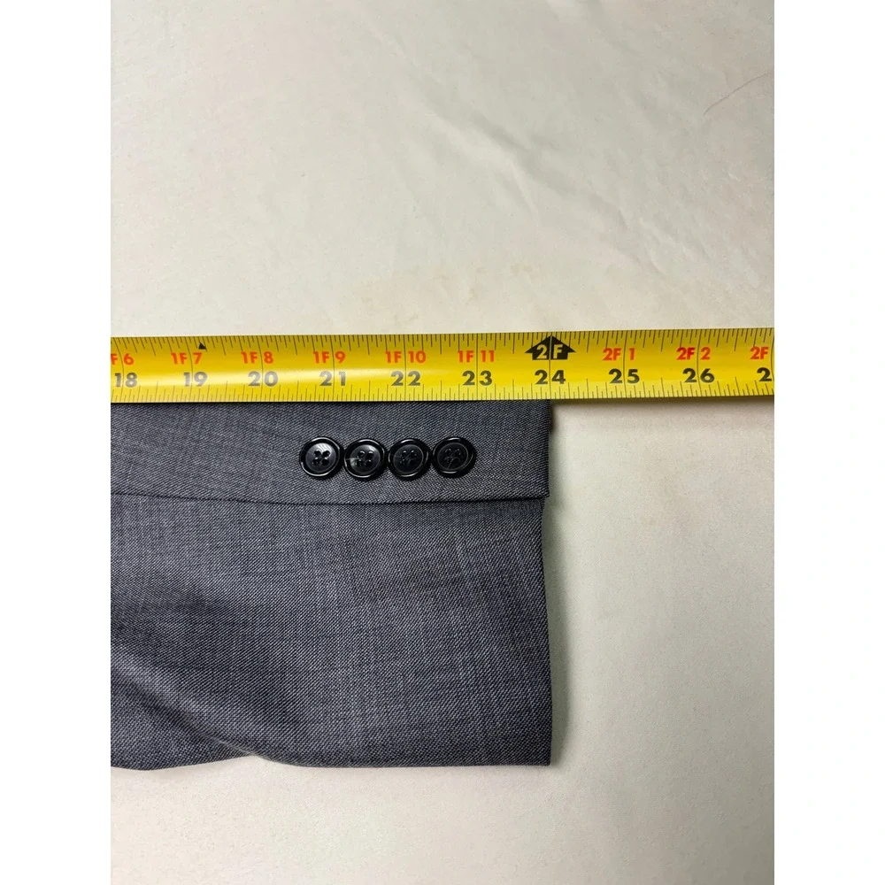 J.Crew Thompson Mens 40S Grey 100% Wool Two Button Suit Jacket Blazer G1730